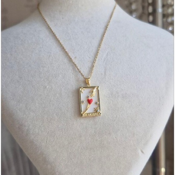 The Lovers Tarot Card Necklace (Stainless Steel) - Picture 2 of 3